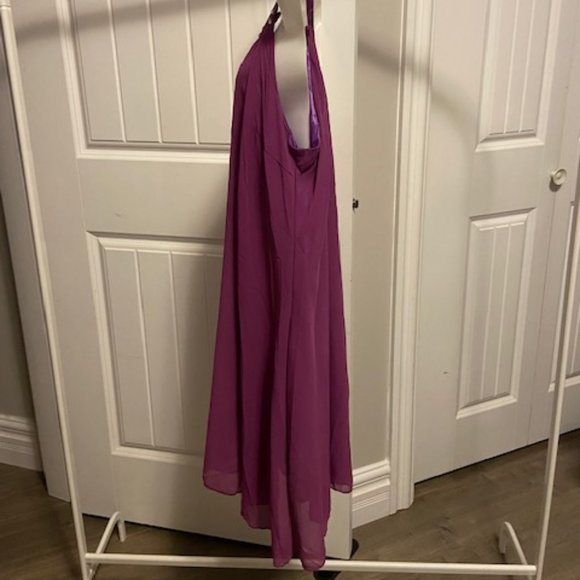Purple/Mauve Off Shoulder Sheer Dress Size S - Picture 3 of 7